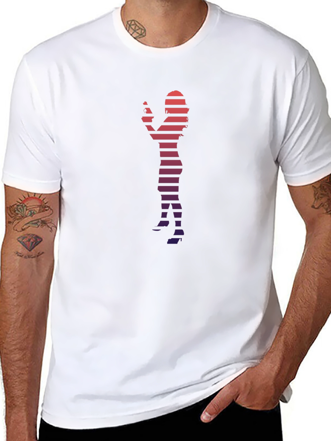 Silhouette Striped Graphic Tee