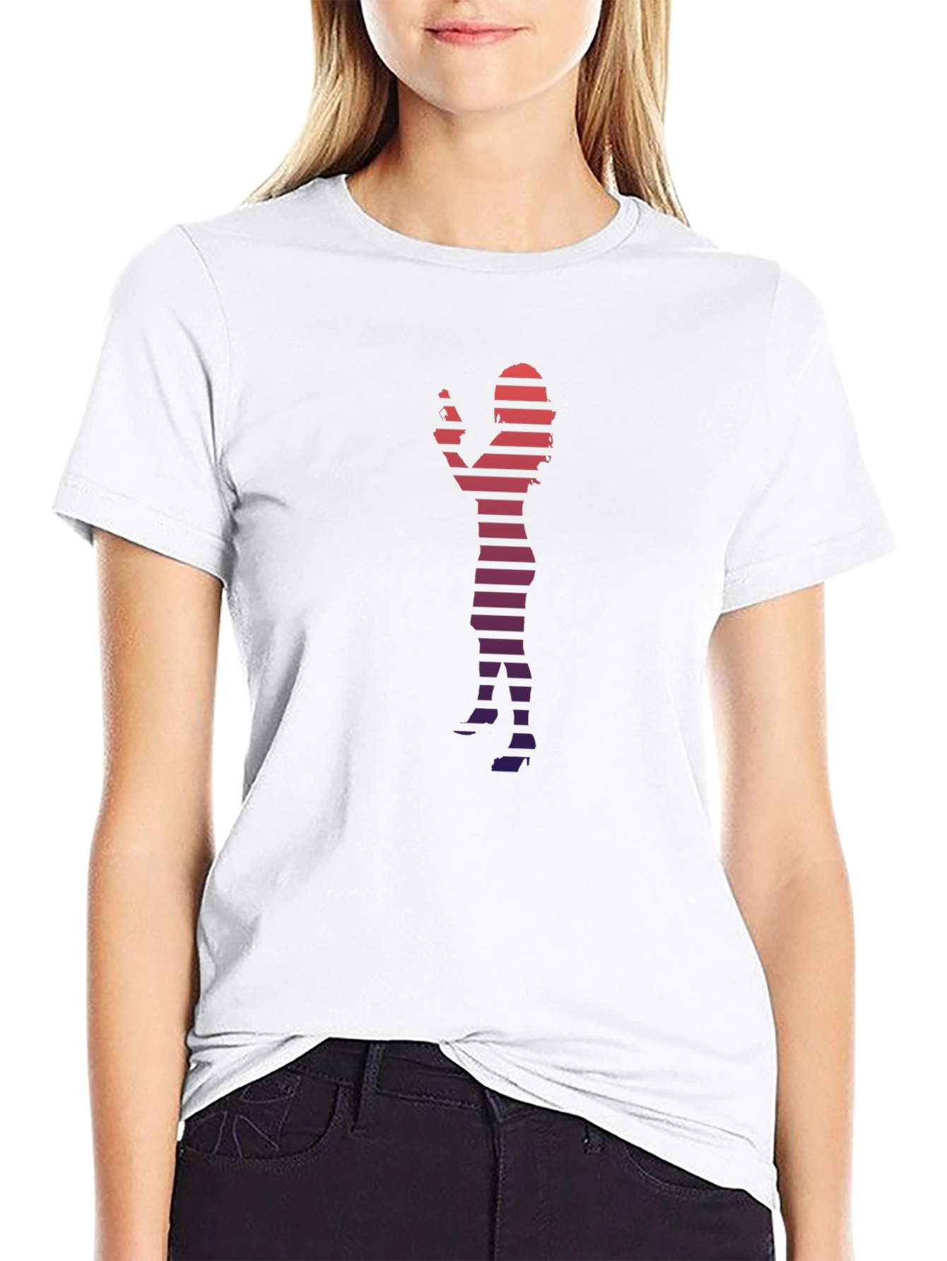 Silhouette Striped Graphic Tee