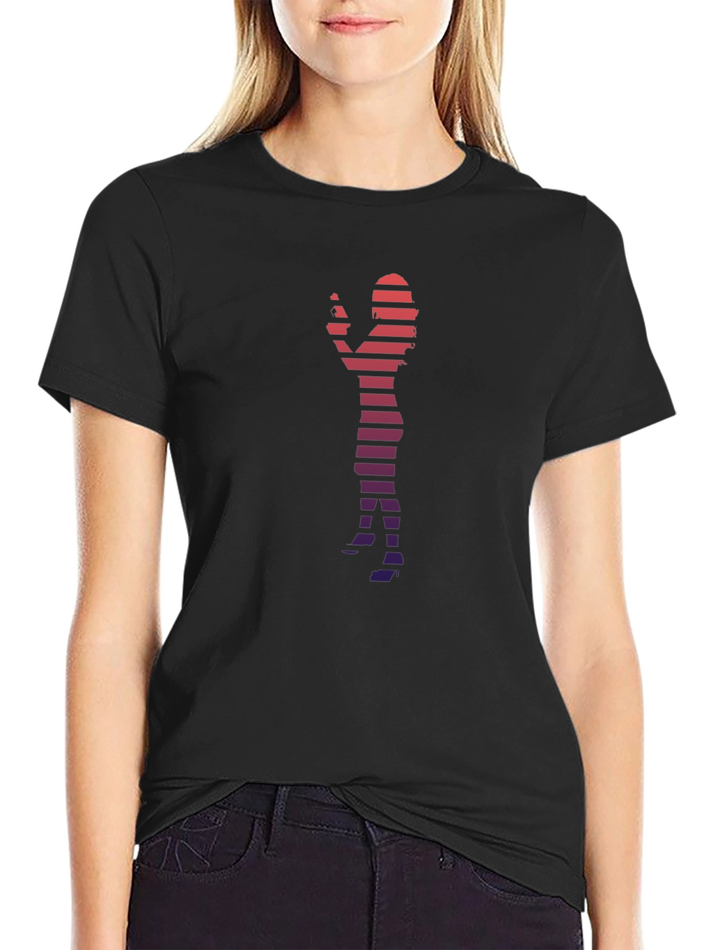 Silhouette Striped Graphic Tee