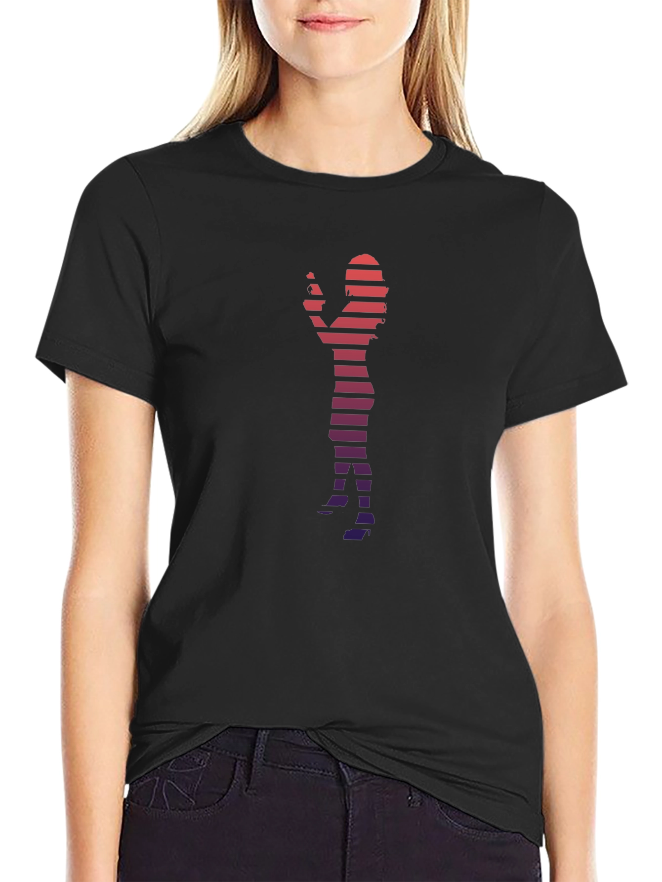 Silhouette Striped Graphic Tee