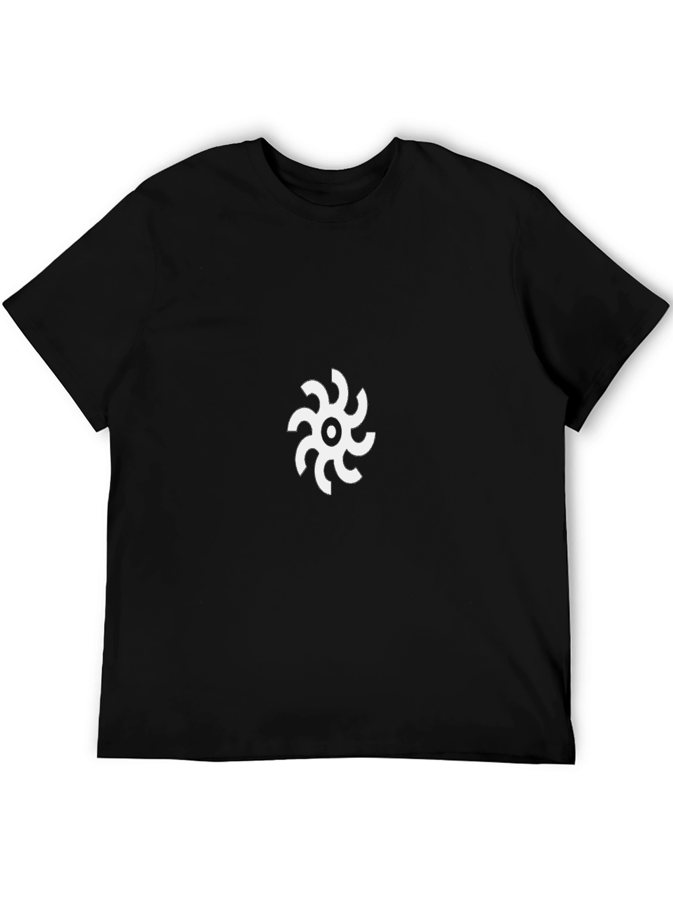 Minimalist Black Tee with Abstract White Design