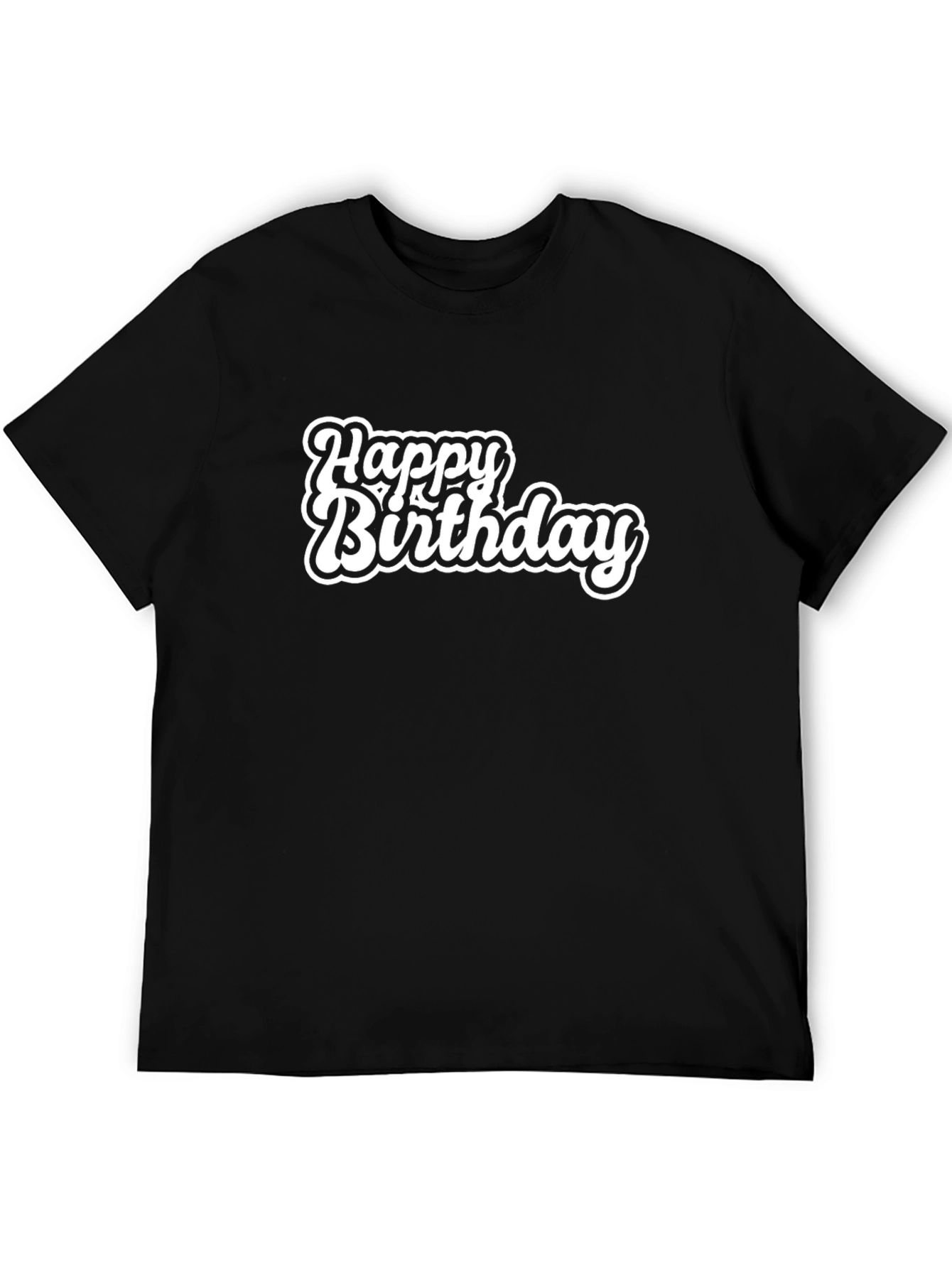 Happy Birthday Graphic Black Tee