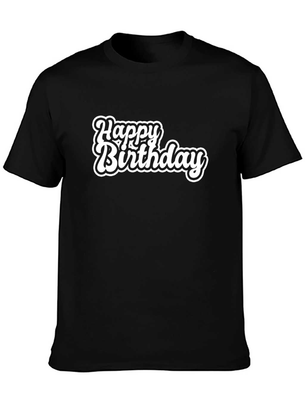 Happy Birthday Graphic Black Tee