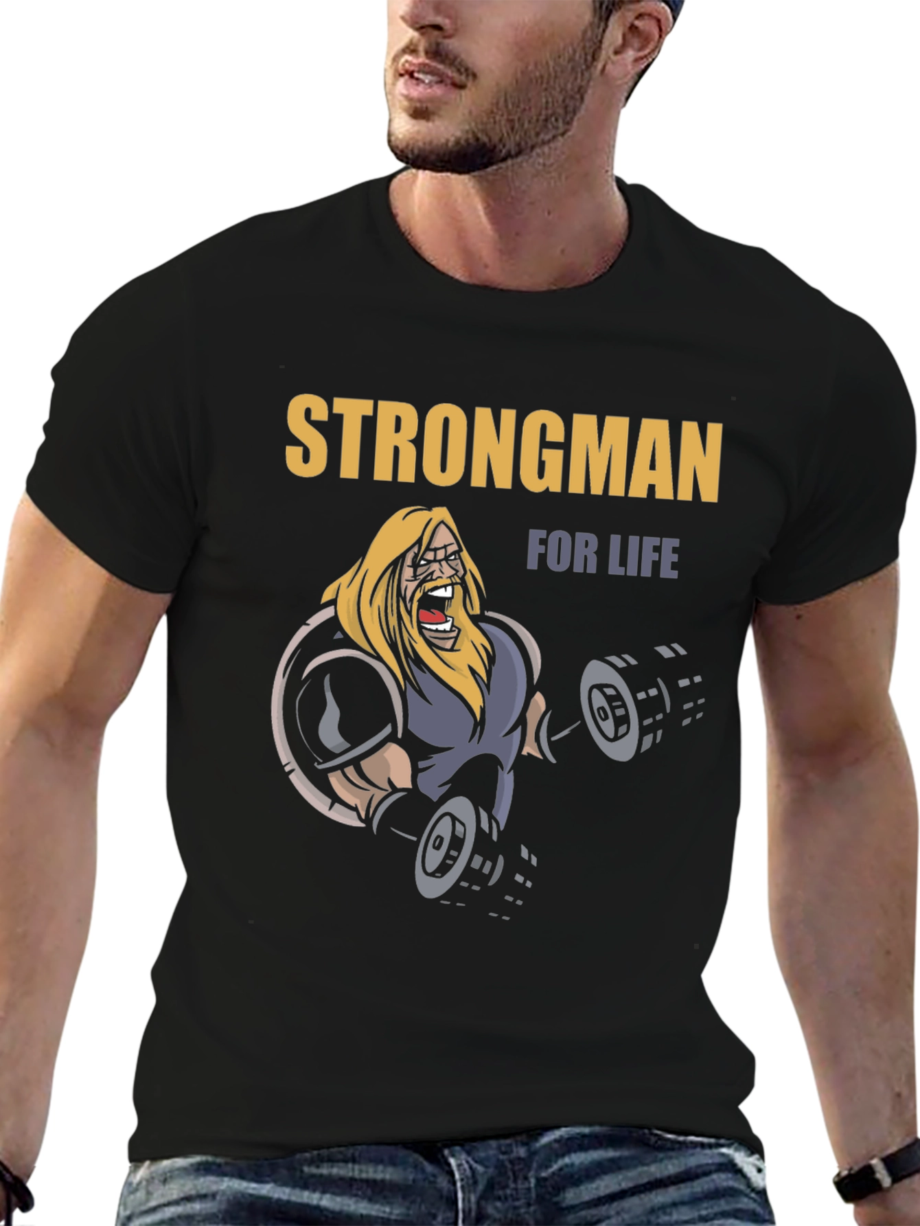 Strongman For Life Black T-Shirt