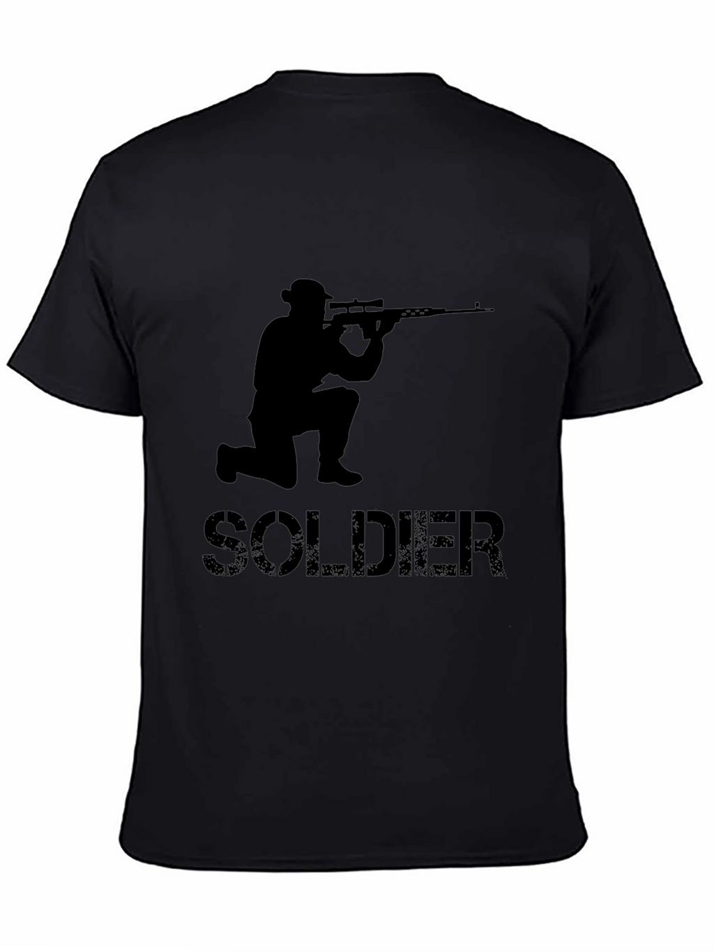 Soldier Graphic T-Shirt - Tactical Style Black Cotton Tee