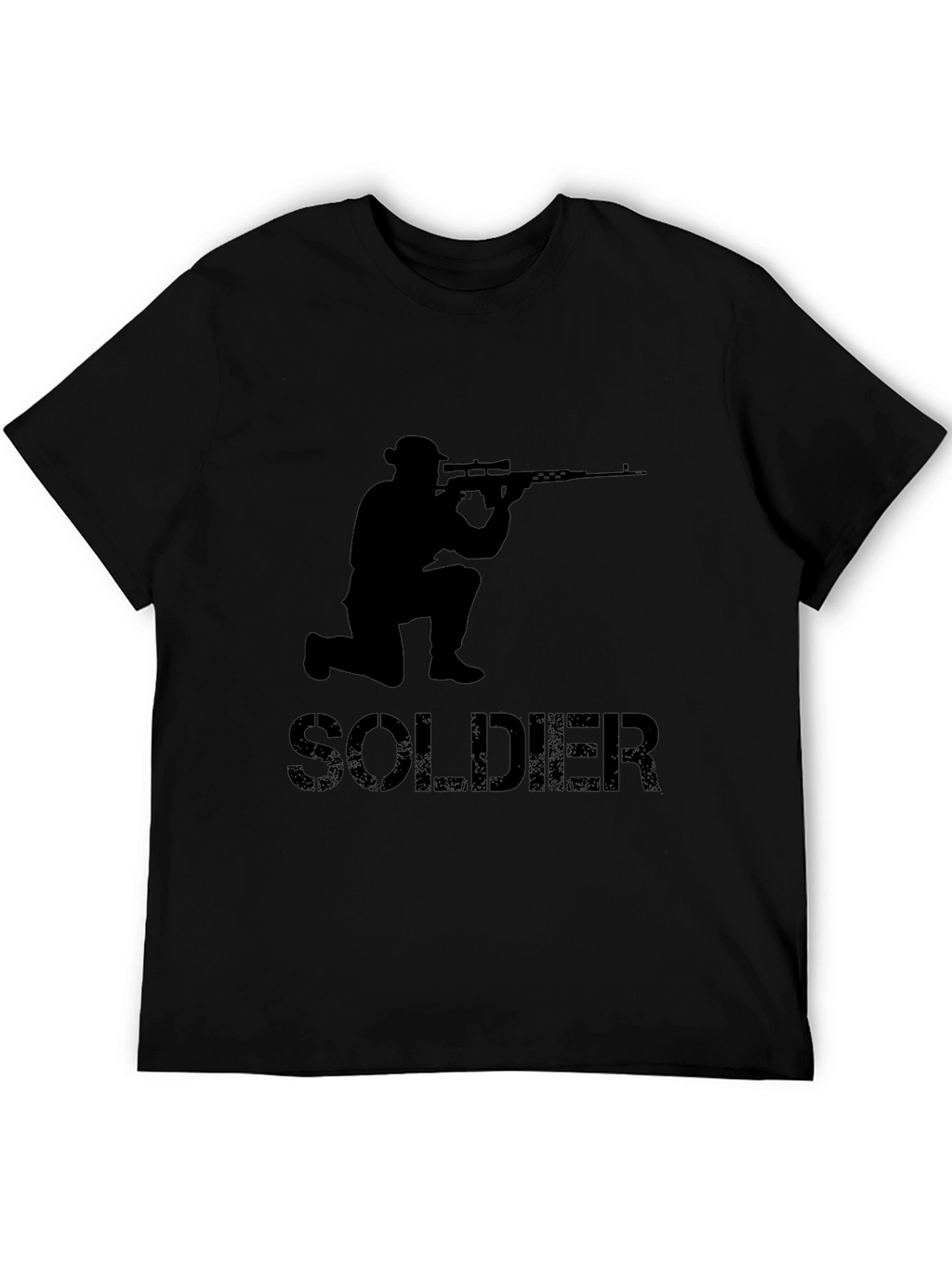 Soldier Graphic T-Shirt - Tactical Style Black Cotton Tee
