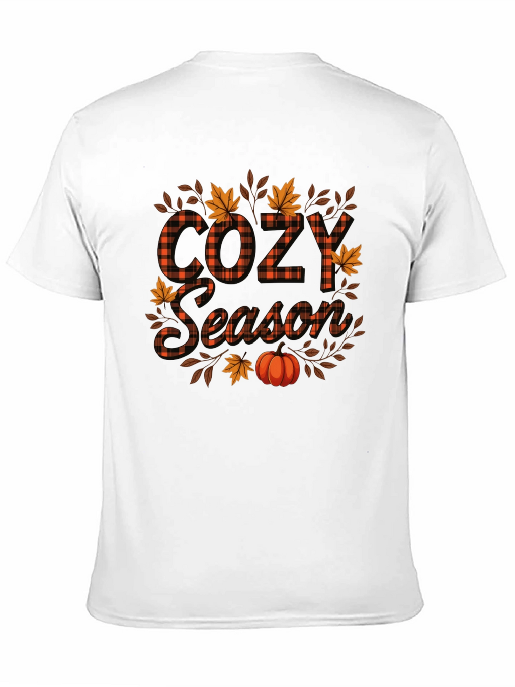 Cozy Season Fall Pumpkin Plaid Graphic Tee