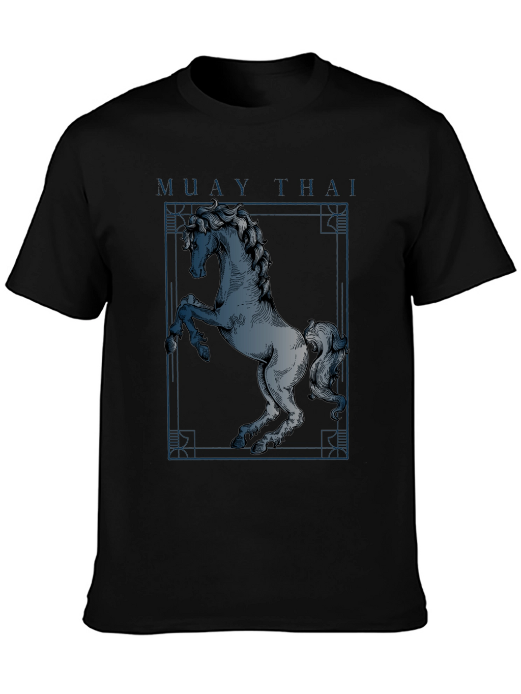 Muay Thai Horse Graphic T-Shirt - Black