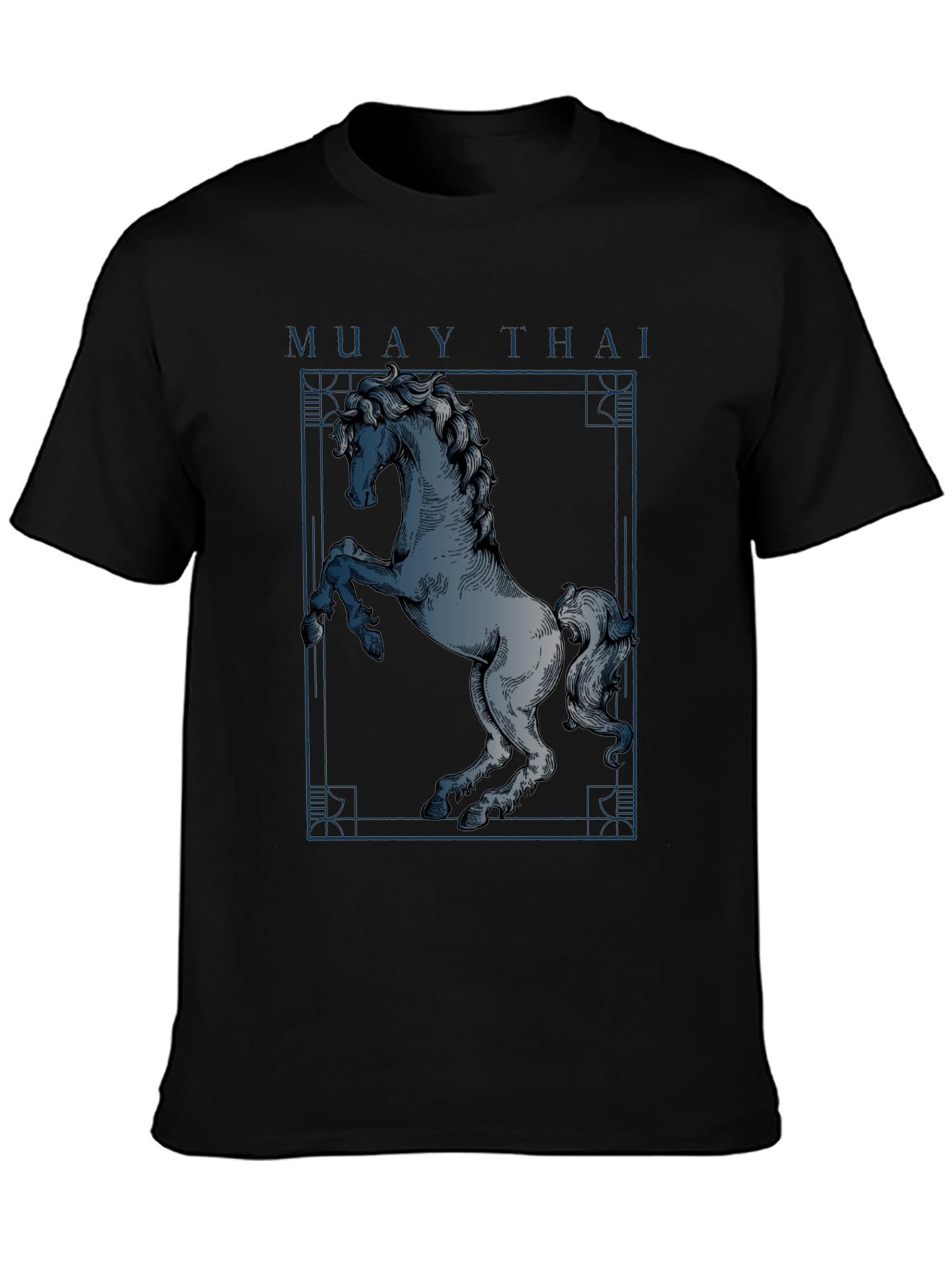 Muay Thai Horse Graphic T-Shirt - Black