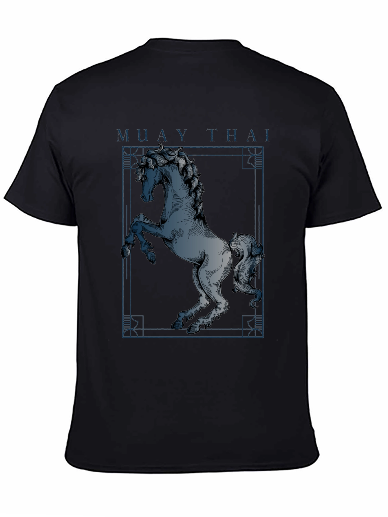 Muay Thai Horse Graphic T-Shirt - Black