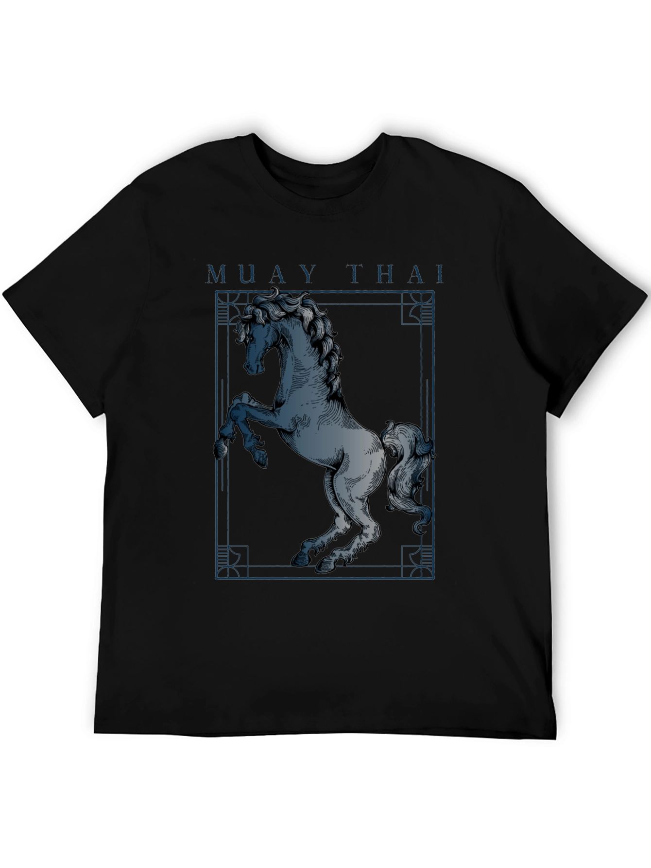 Muay Thai Horse Graphic T-Shirt - Black