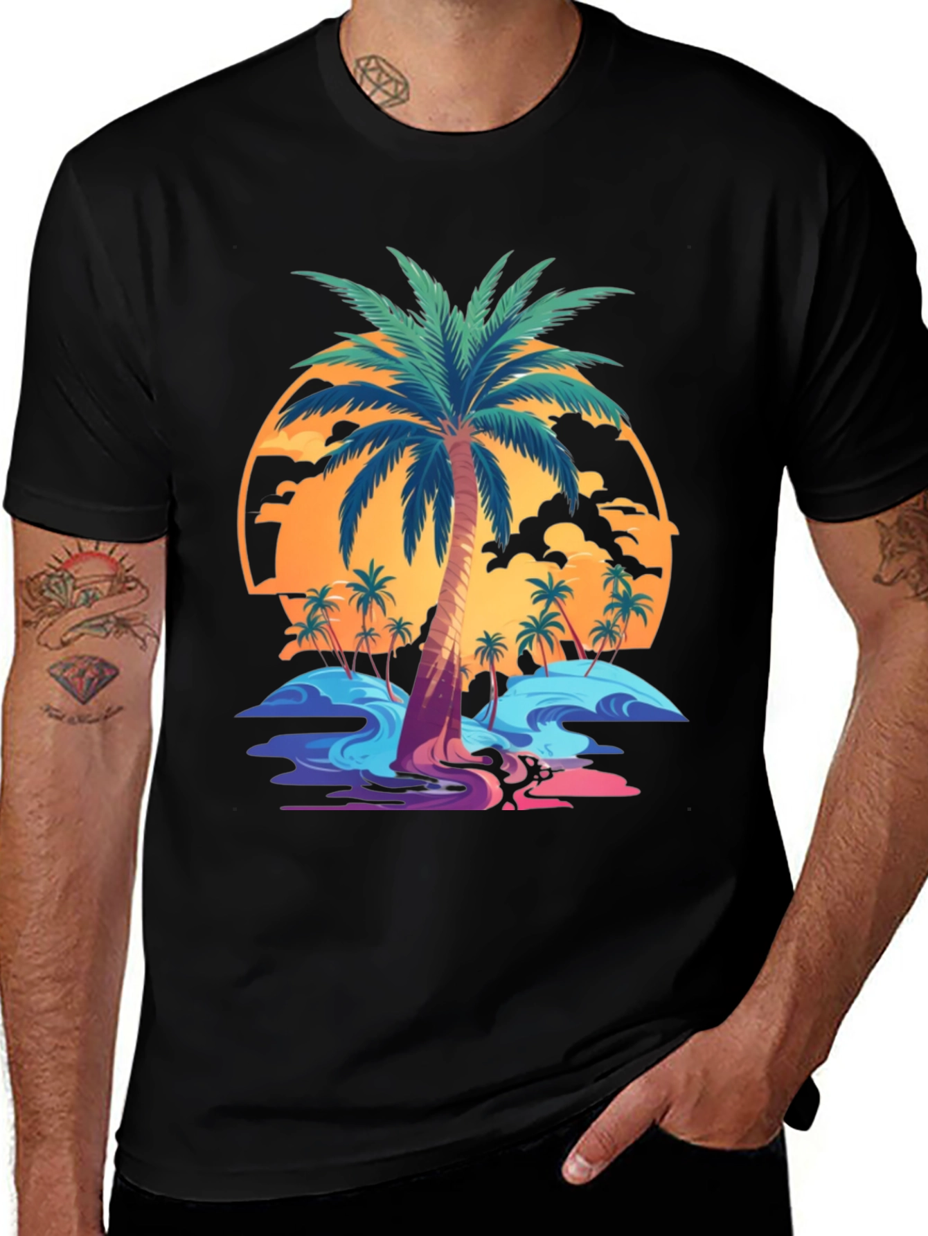 Tropical Palm Tree Graphic T-Shirt