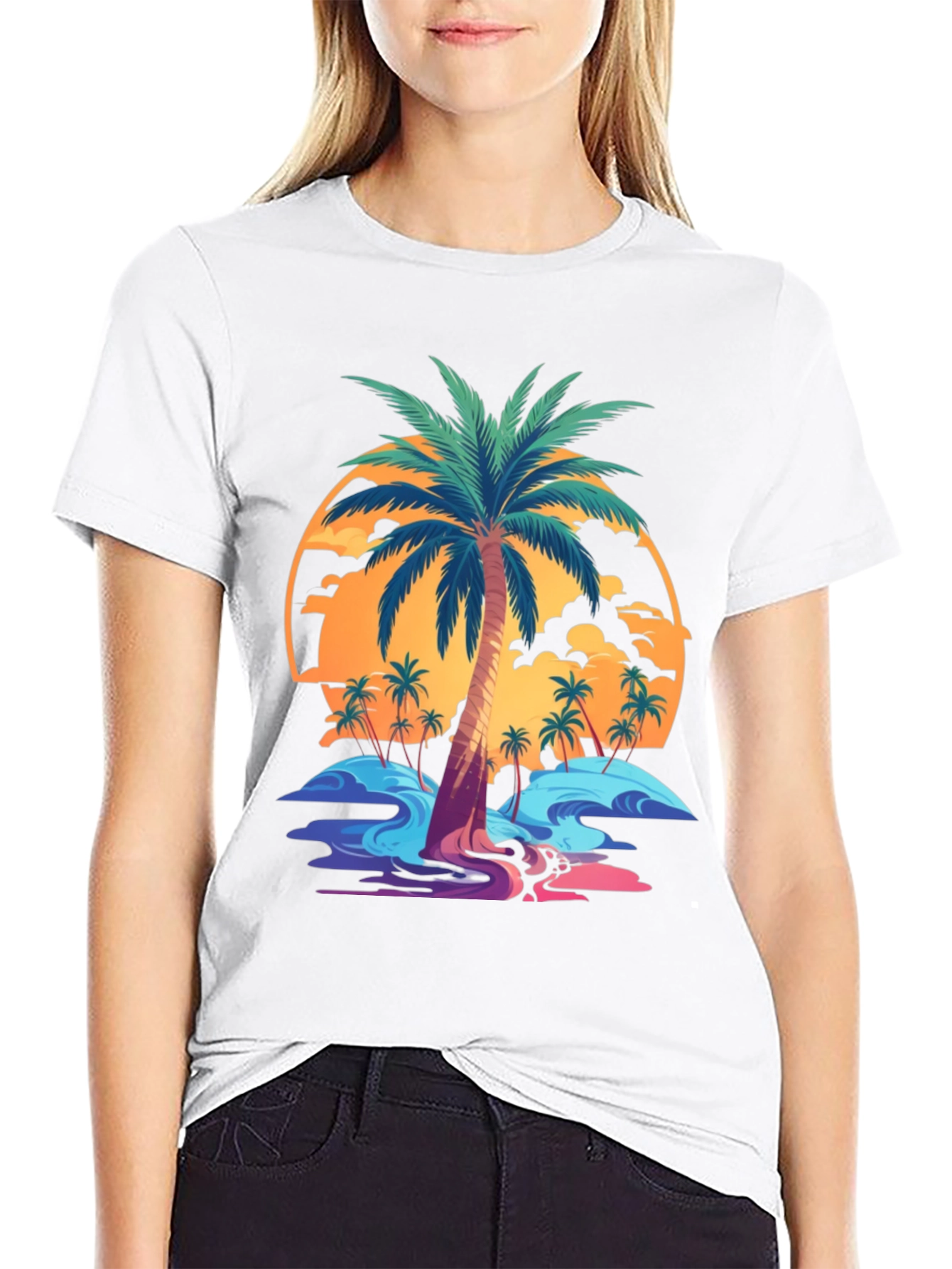Tropical Palm Tree Graphic T-Shirt