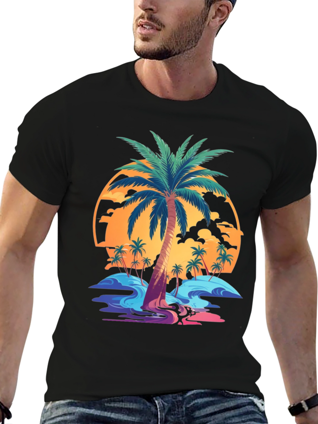 Tropical Palm Tree Graphic T-Shirt