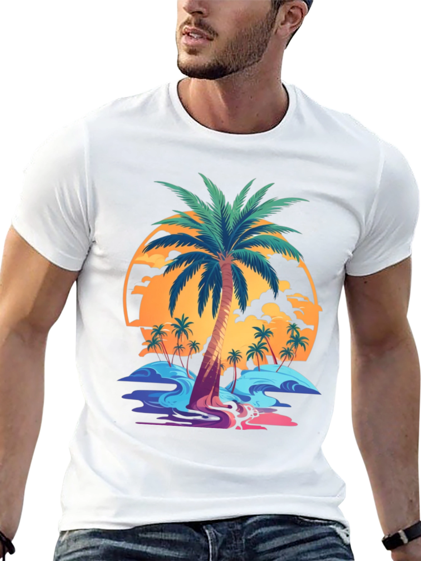 Tropical Palm Tree Graphic T-Shirt