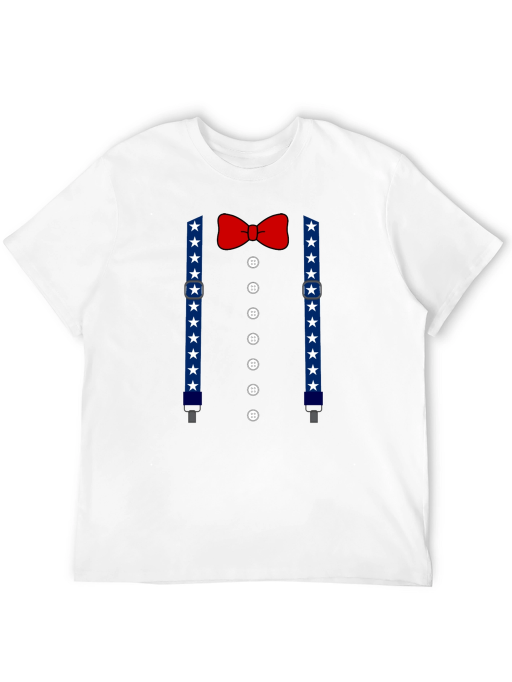Patriotic Suspenders & Bow Tie Mens T-Shirt