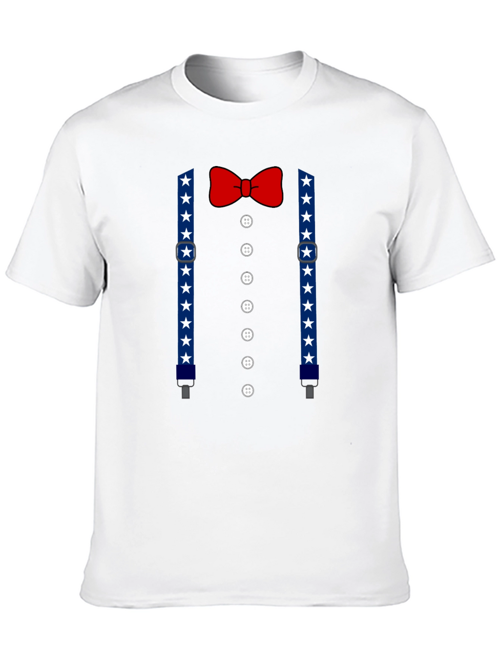 Patriotic Suspenders & Bow Tie Mens T-Shirt