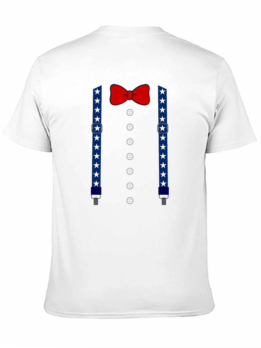 Patriotic Suspenders & Bow Tie Mens T-Shirt