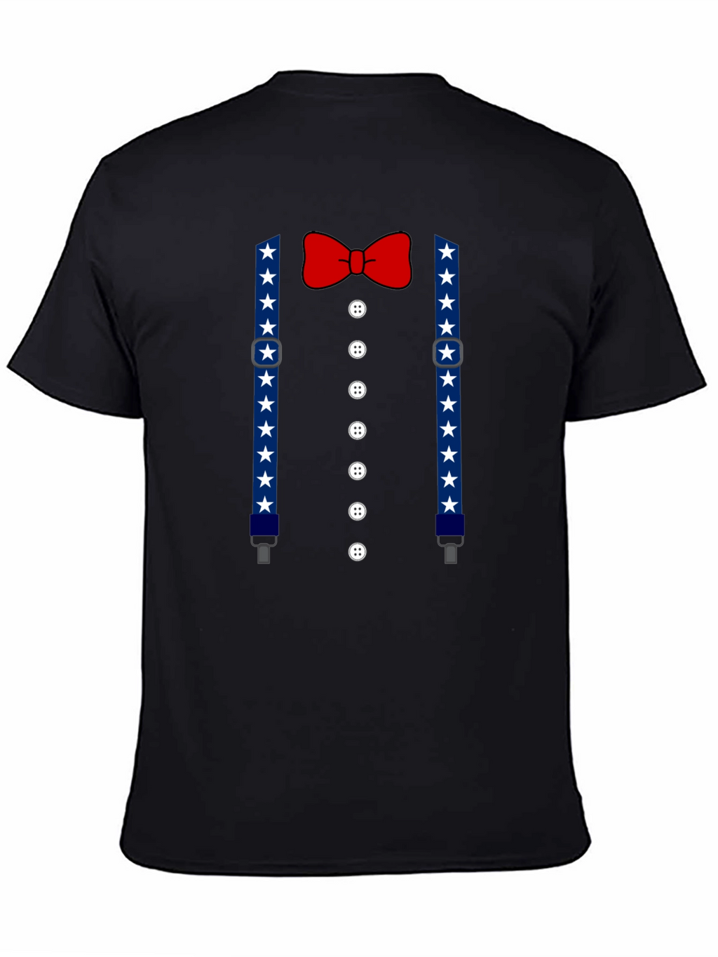 Patriotic Suspenders & Bow Tie Mens T-Shirt