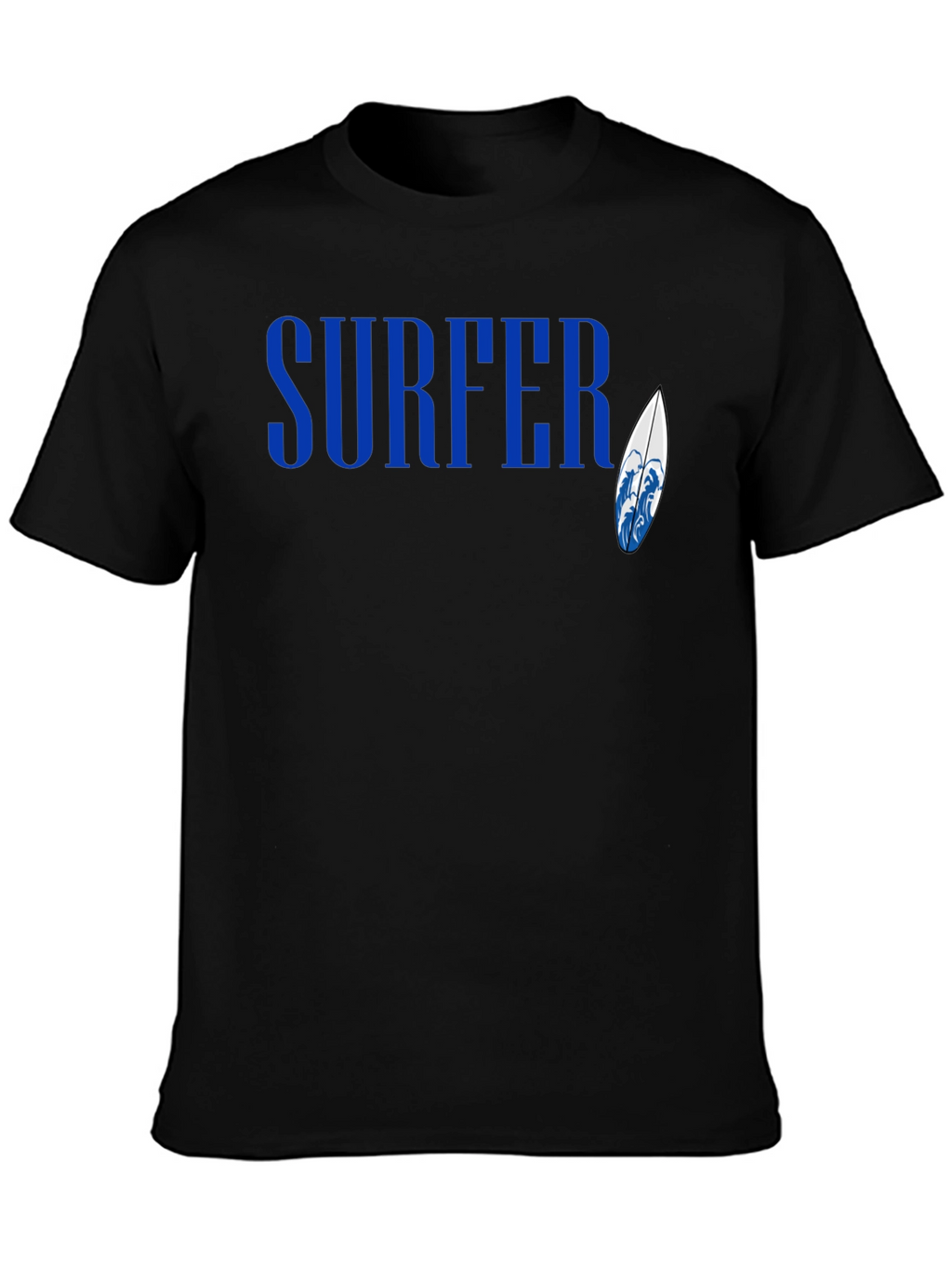 Surfer Graphic Tee - Black Cotton T-Shirt