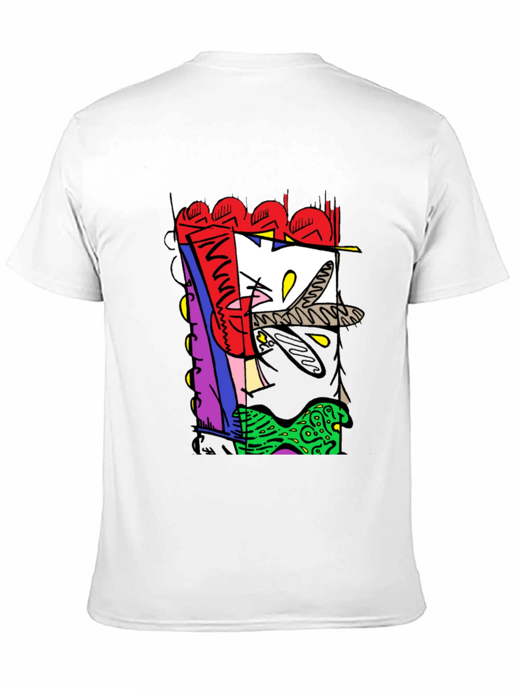 Abstract Graphic Print Black Crew Neck Tee