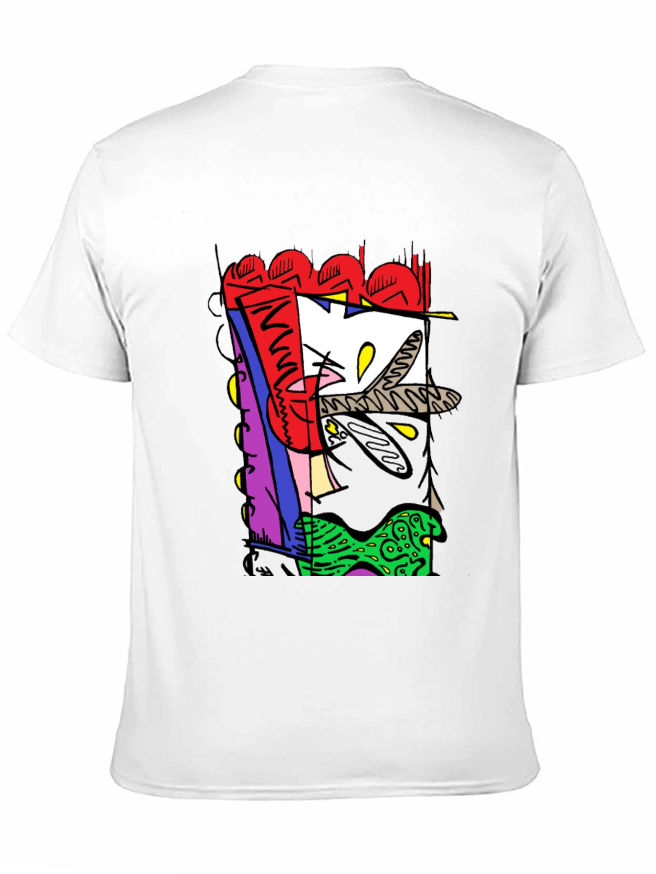 Abstract Graphic Print Black Crew Neck Tee