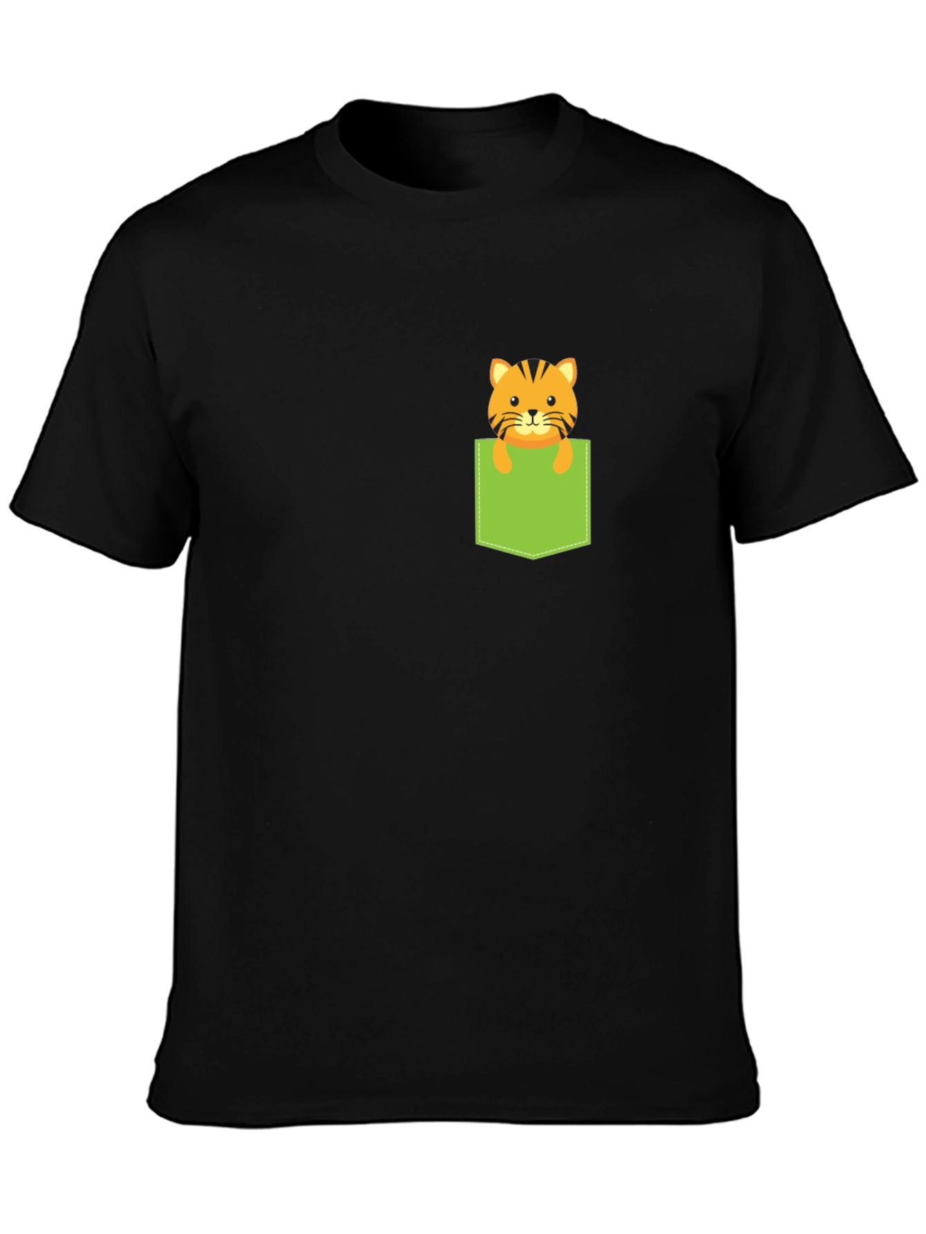 Tiger in Pocket Graphic Tee - Black