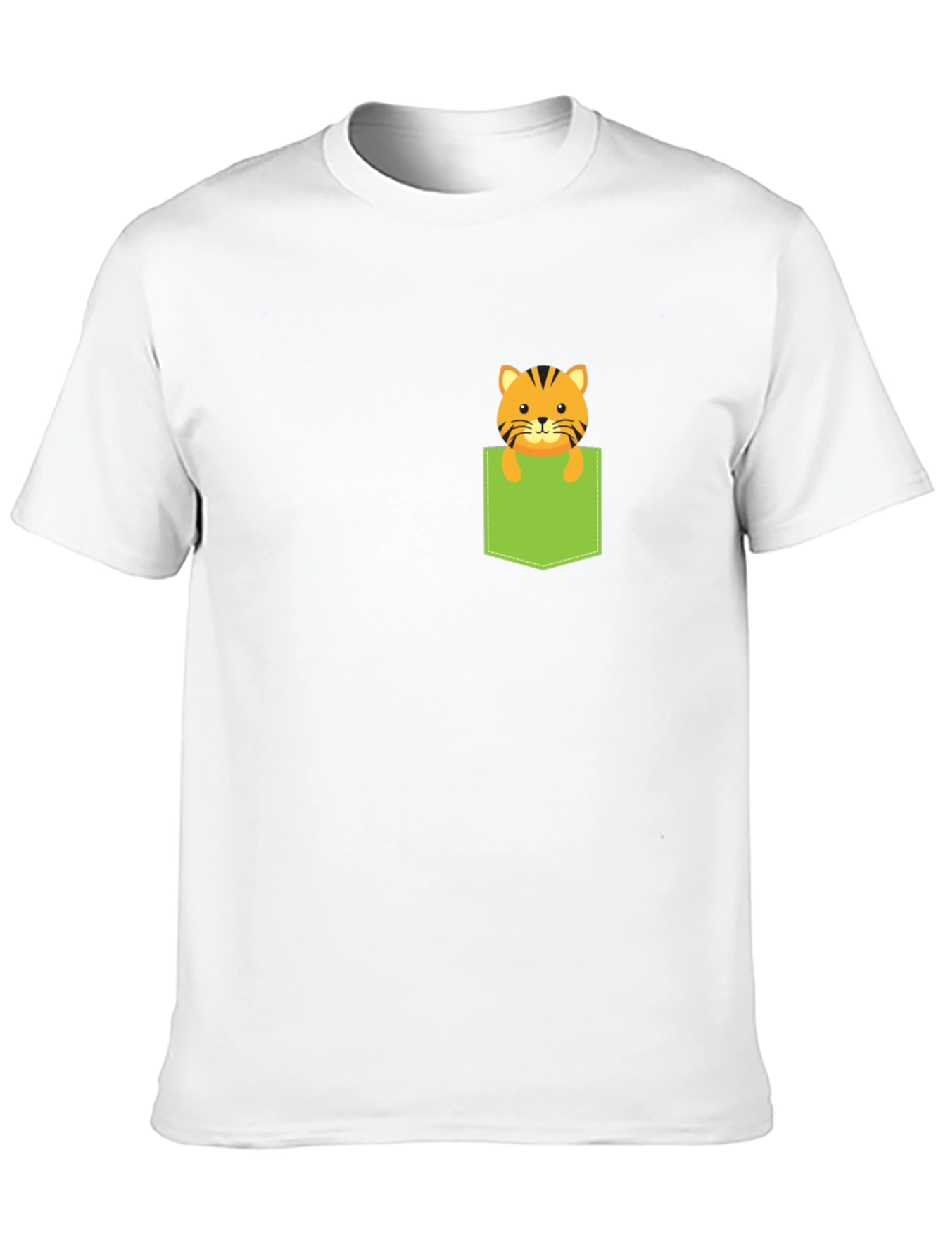 Tiger in Pocket Graphic Tee - Black