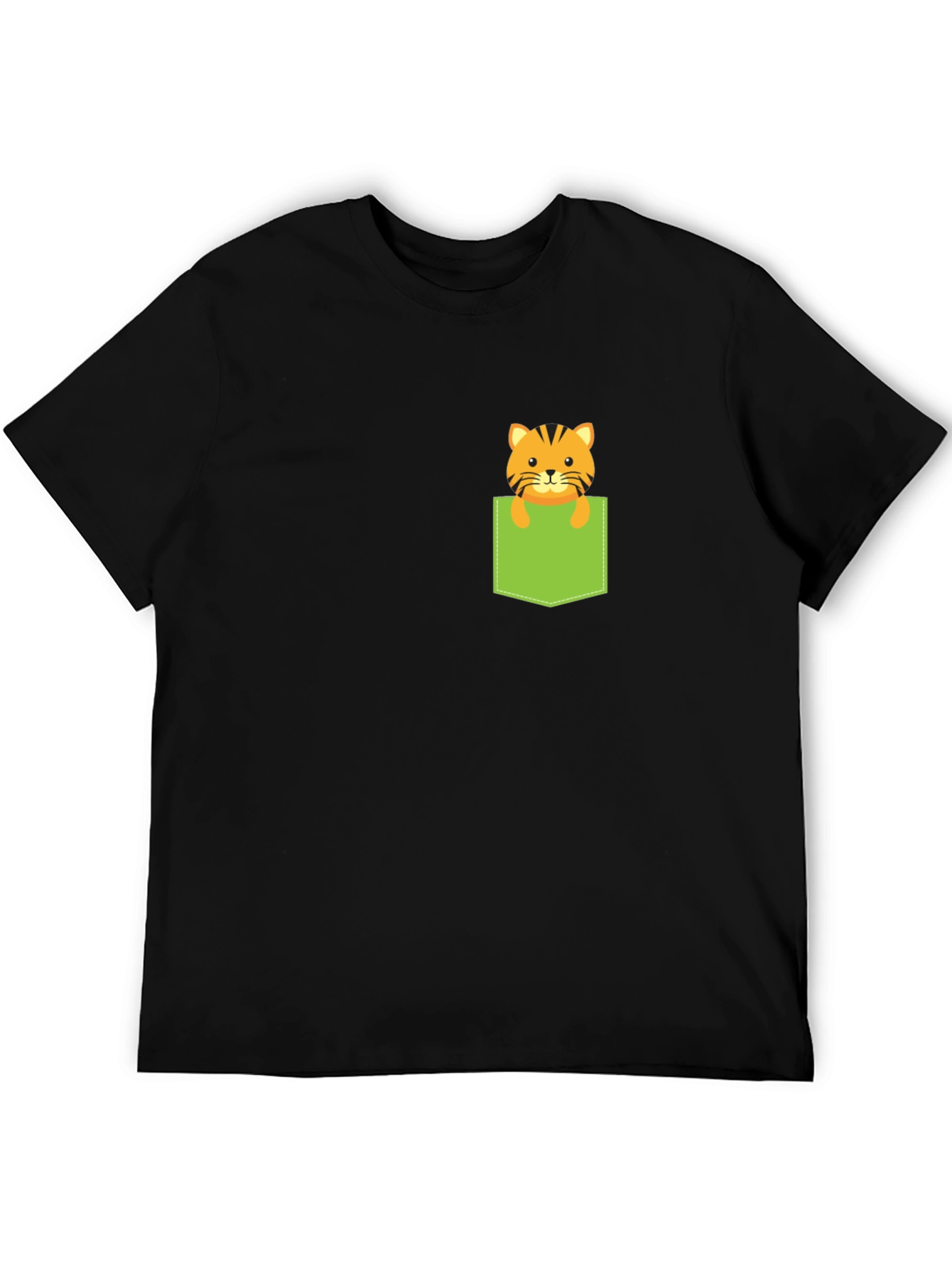 Tiger in Pocket Graphic Tee - Black