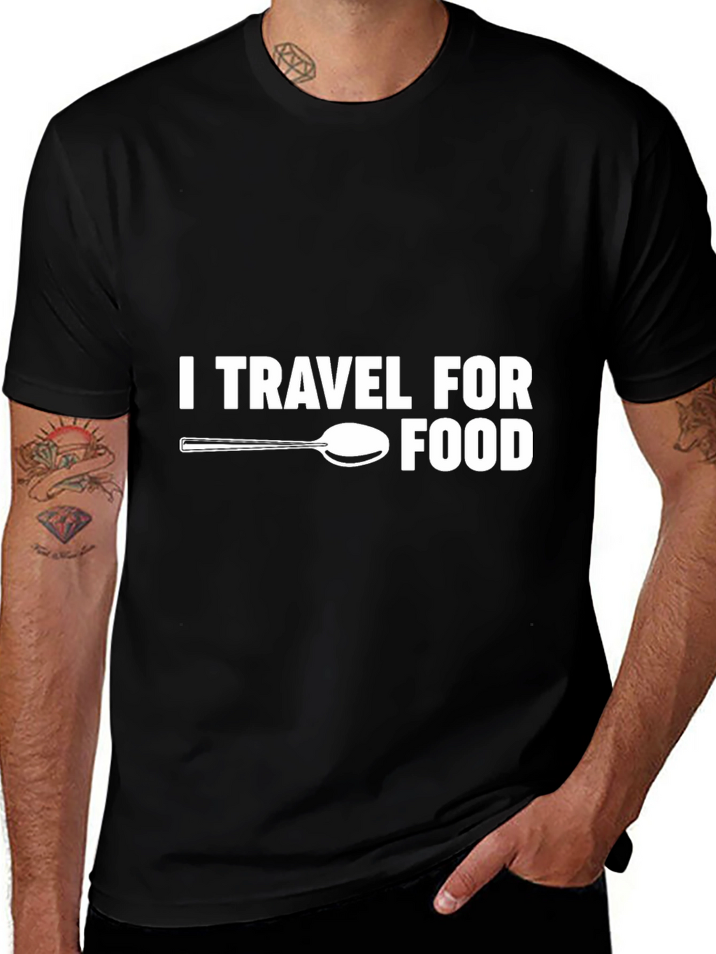 Travel For Food T-Shirt - Black