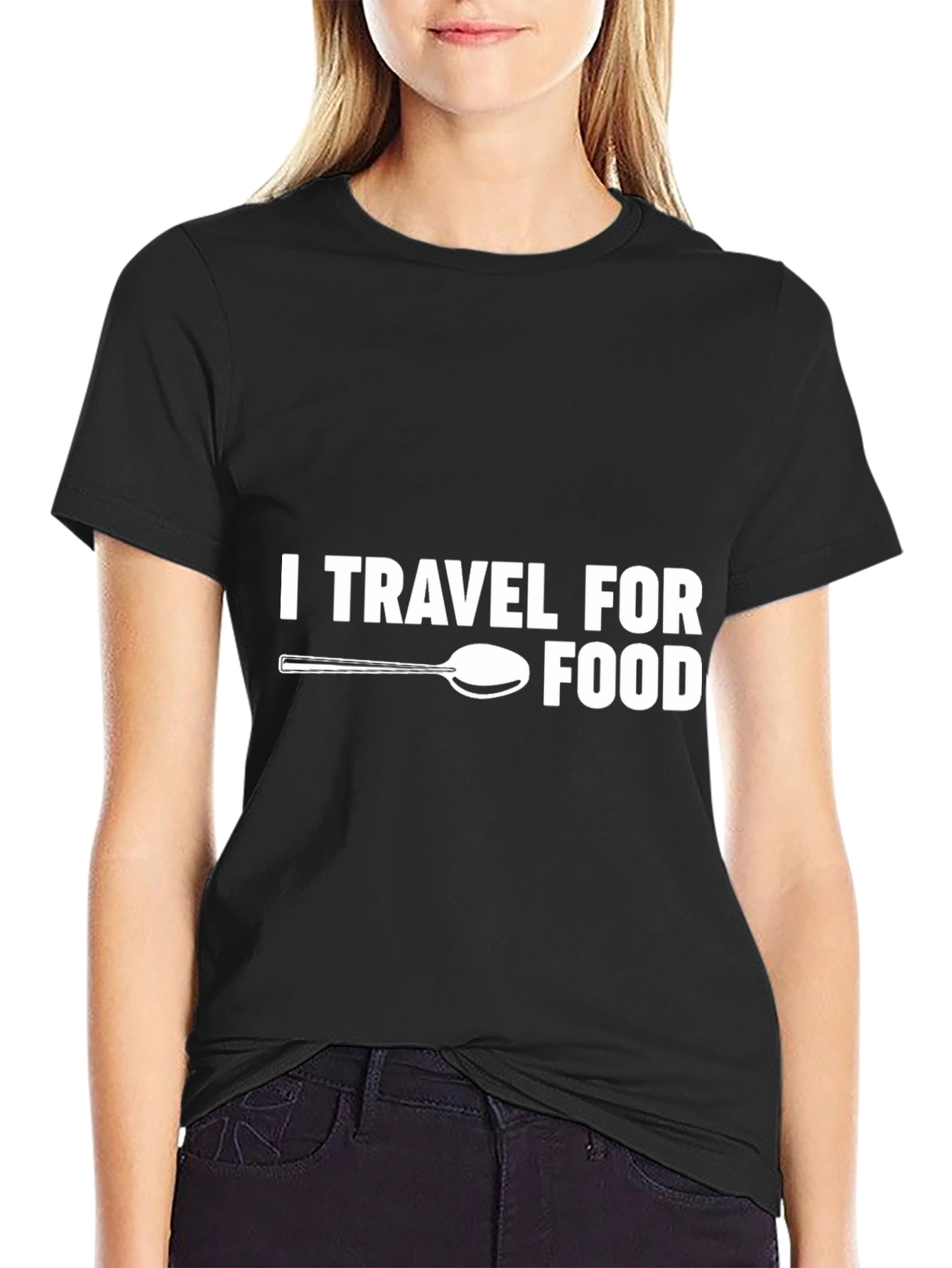 Travel For Food T-Shirt - Black