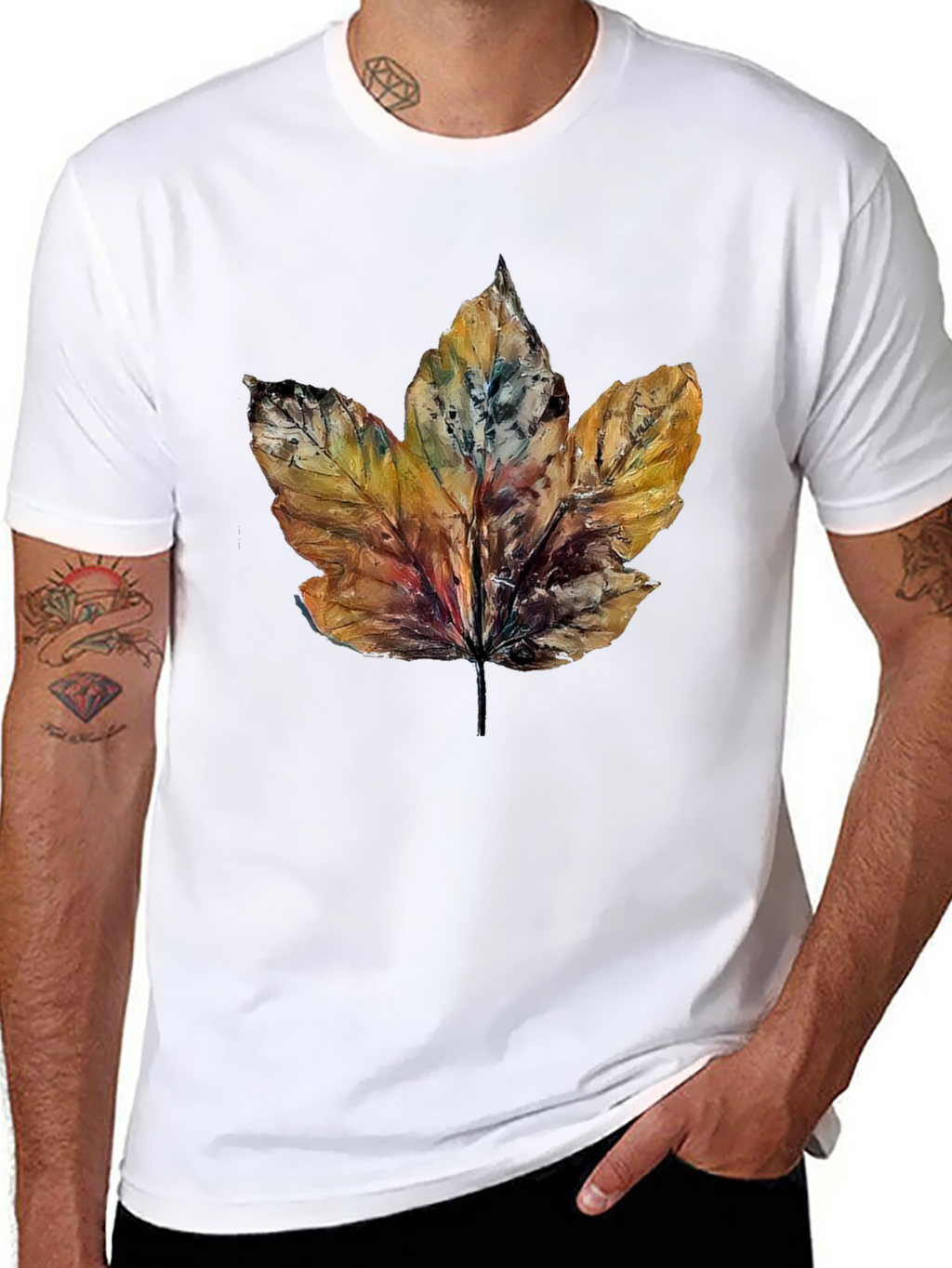 Autumn Leaf Graphic Tee - Nature Inspired T-Shirt