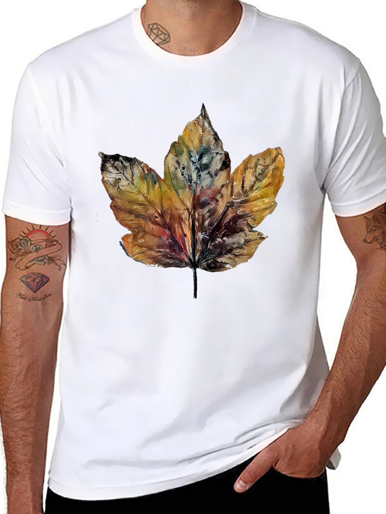 Autumn Leaf Graphic Tee - Nature Inspired T-Shirt