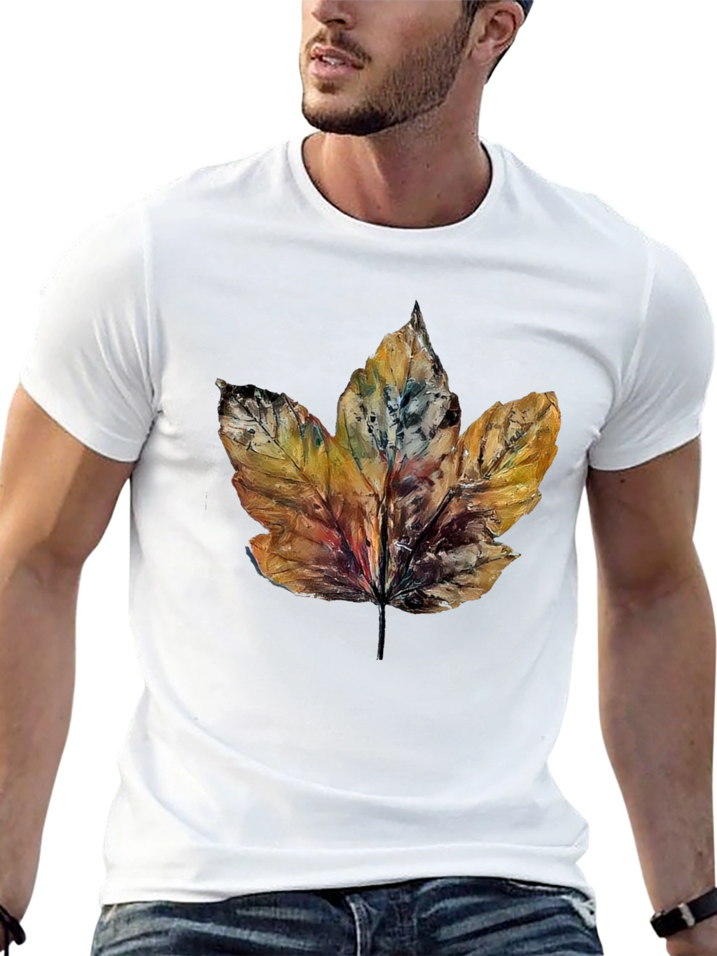 Autumn Leaf Graphic Tee - Nature Inspired T-Shirt