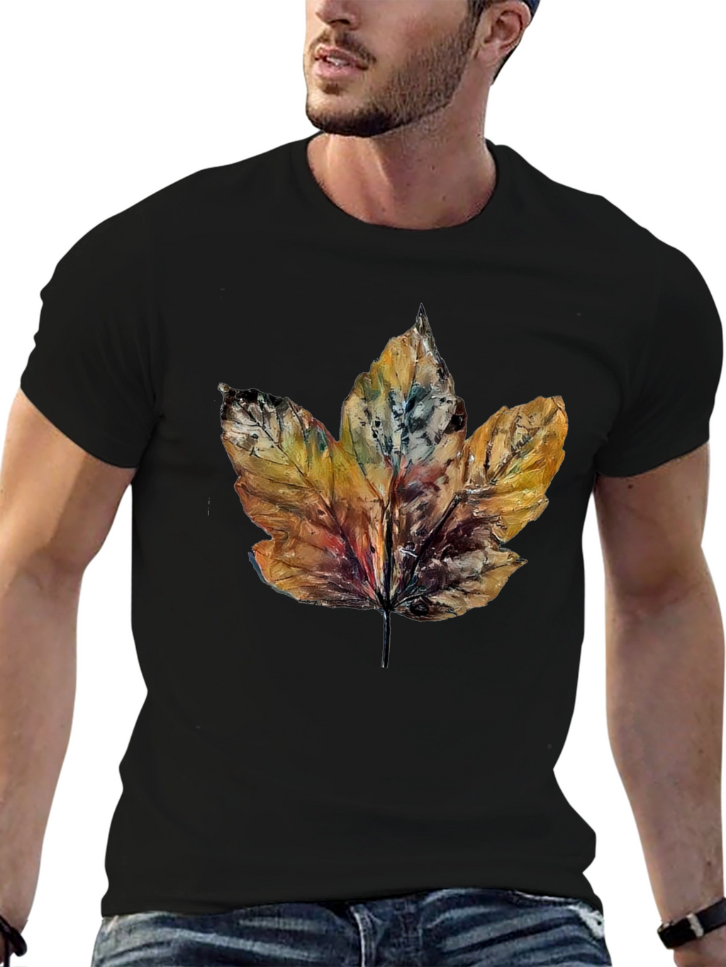 Autumn Leaf Graphic Tee - Nature Inspired T-Shirt