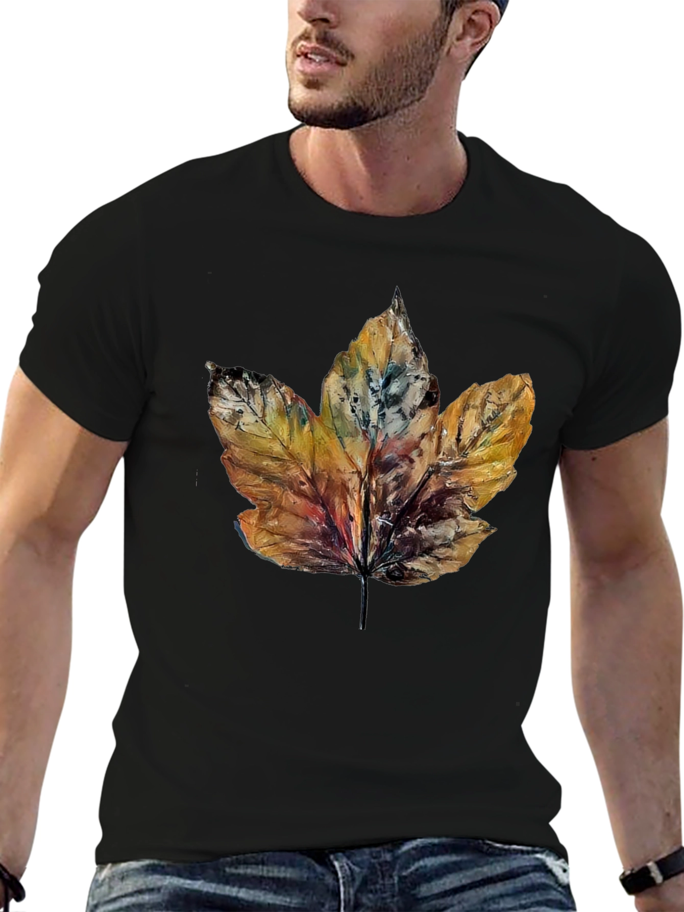 Autumn Leaf Graphic Tee - Nature Inspired T-Shirt
