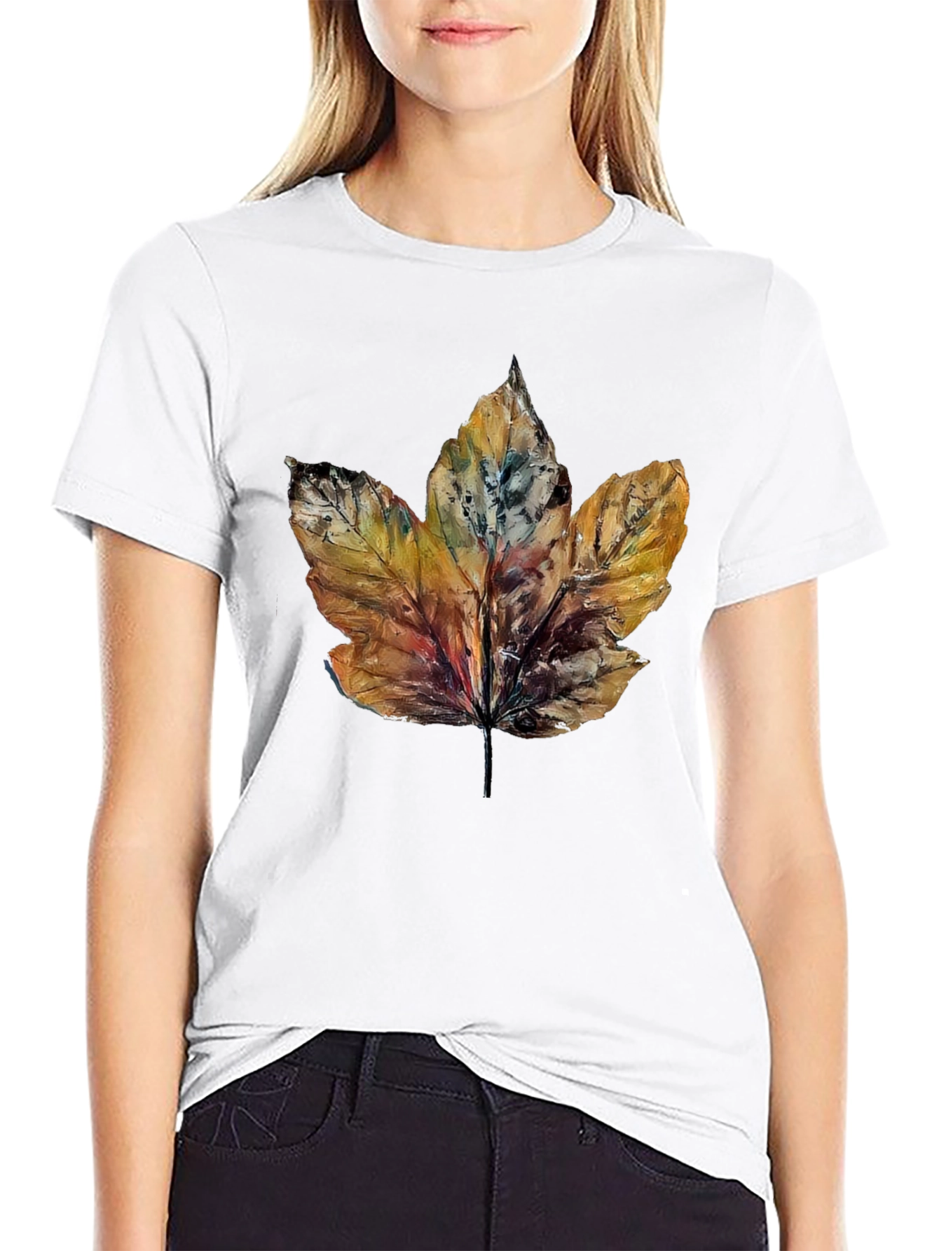 Autumn Leaf Graphic Tee - Nature Inspired T-Shirt