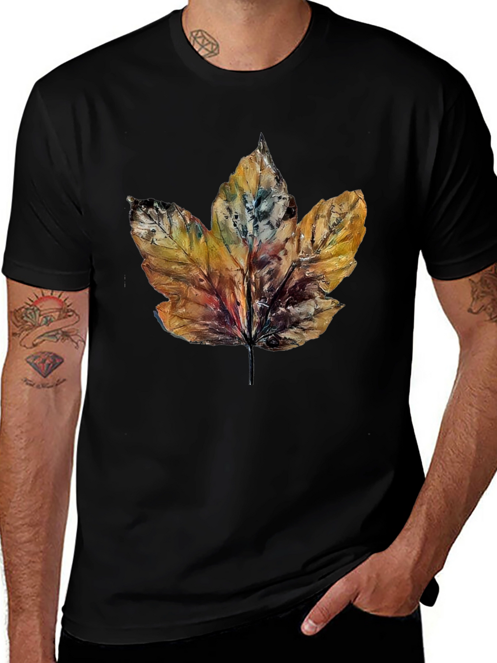 Autumn Leaf Graphic Tee - Nature Inspired T-Shirt