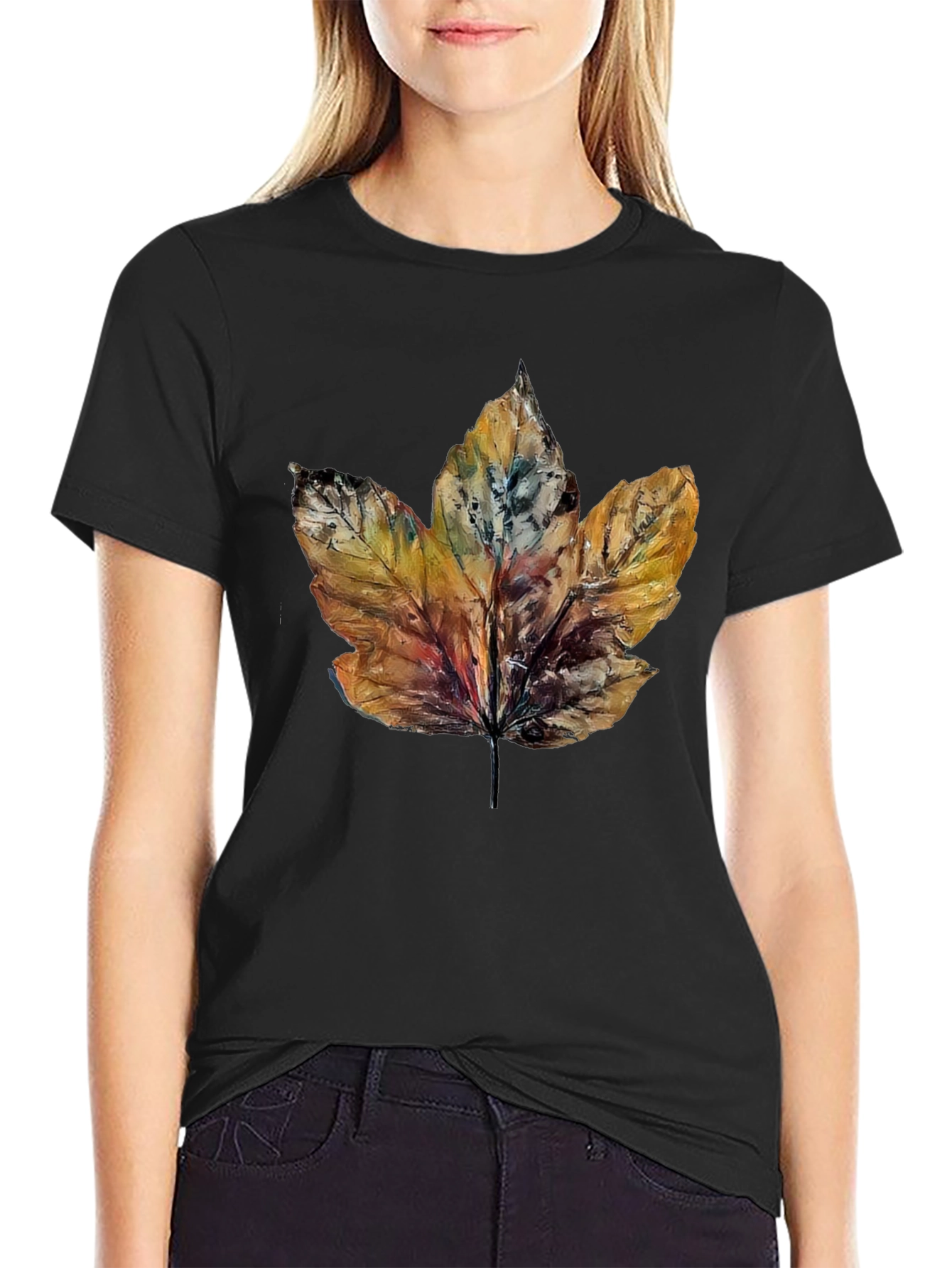 Autumn Leaf Graphic Tee - Nature Inspired T-Shirt