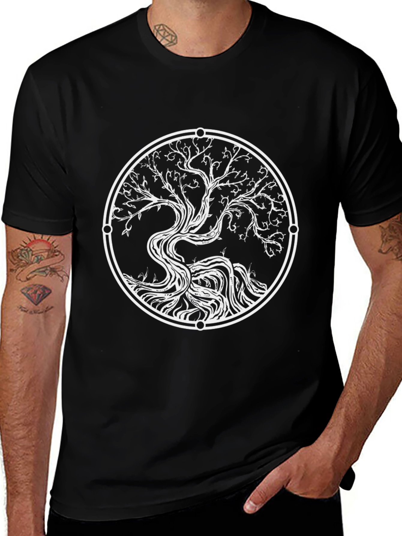 Tree of Life Graphic Tee - Black Casual Shirt