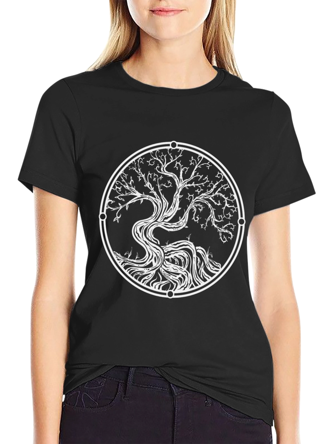 Tree of Life Graphic Tee - Black Casual Shirt