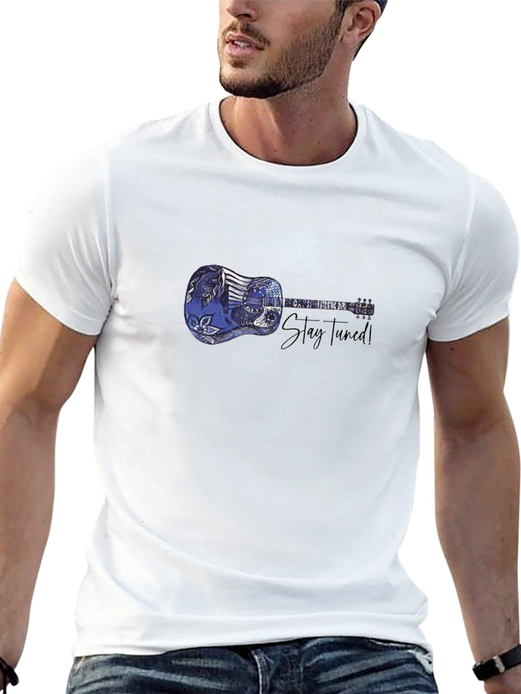 Stay Tuned Guitar Graphic T-Shirt