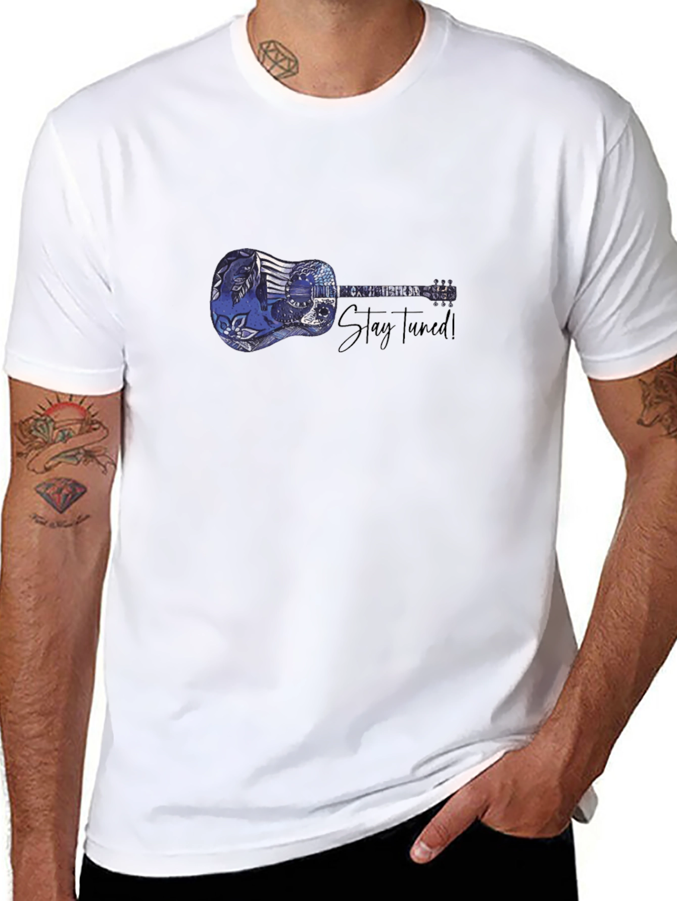 Stay Tuned Guitar Graphic T-Shirt