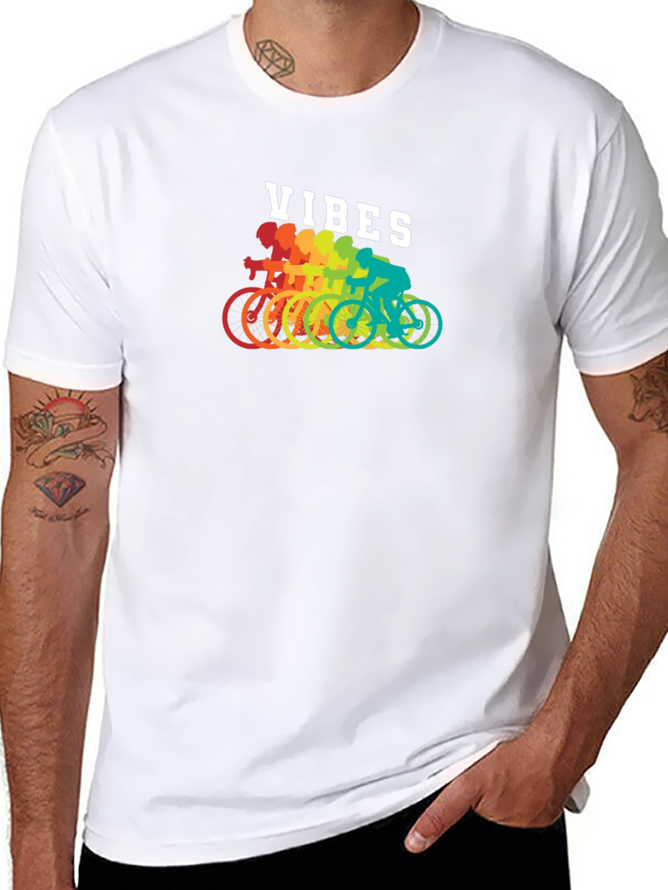 Rainbow Cycling Vibes T-Shirt