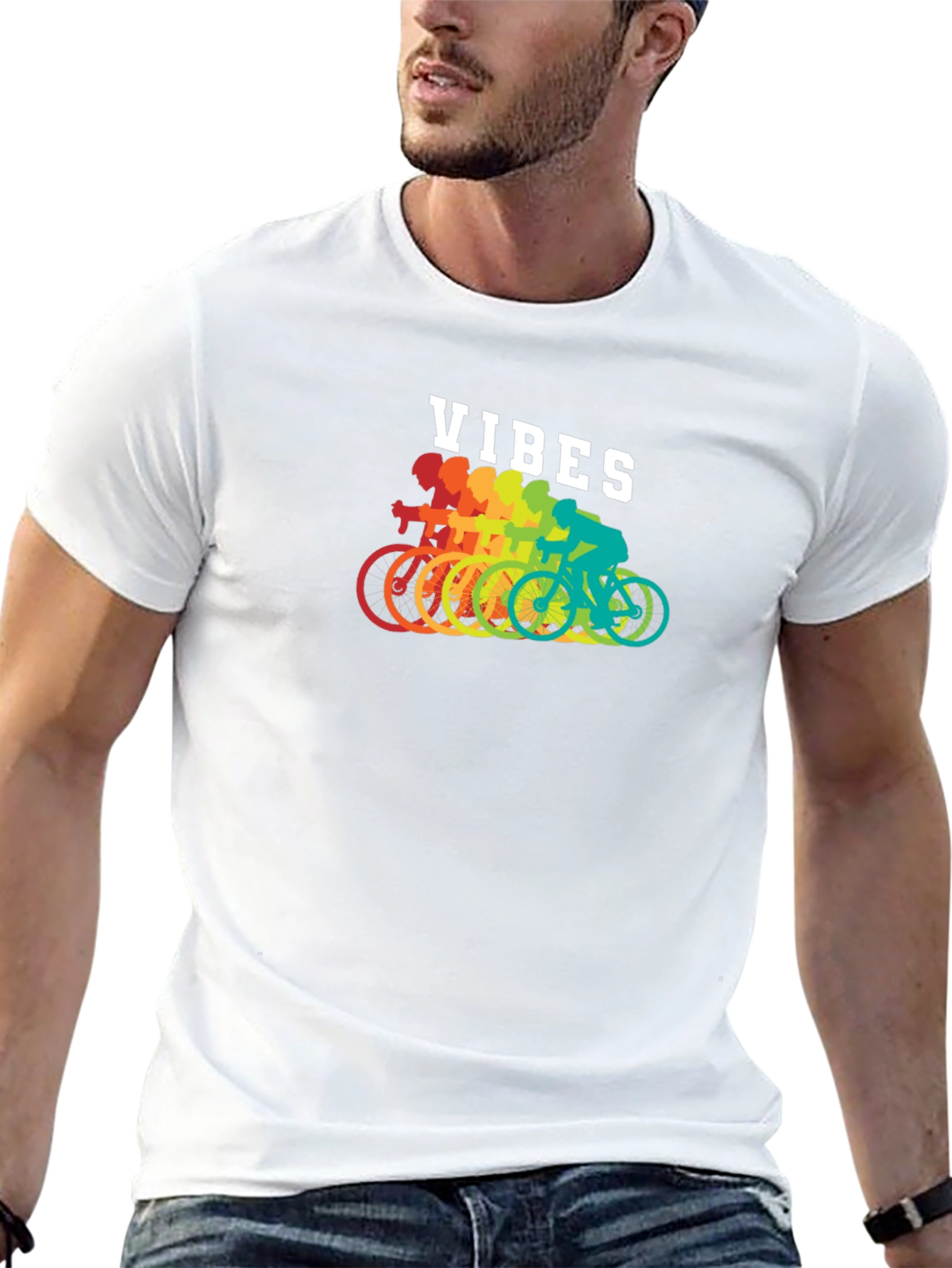Rainbow Cycling Vibes T-Shirt