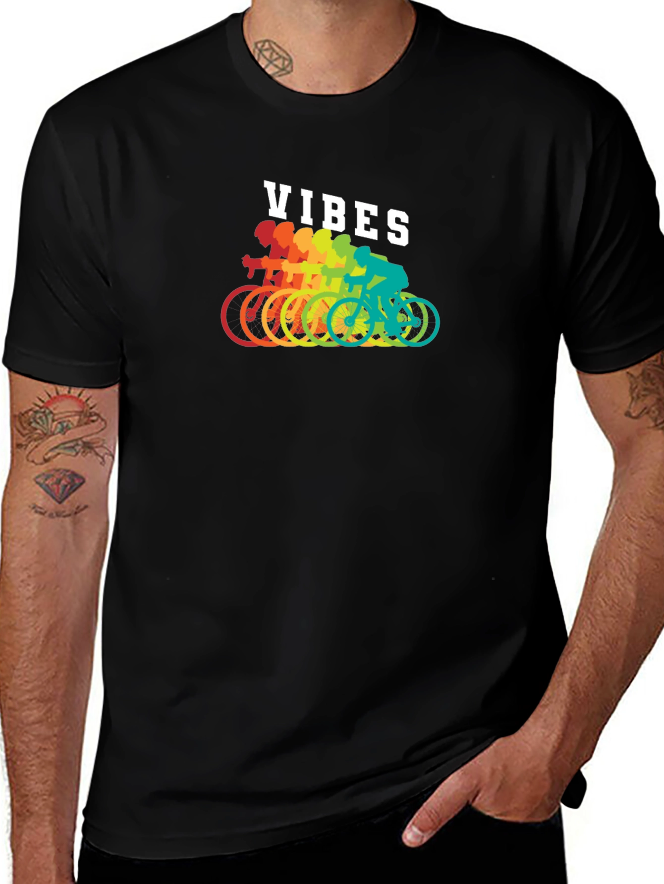 Rainbow Cycling Vibes T-Shirt