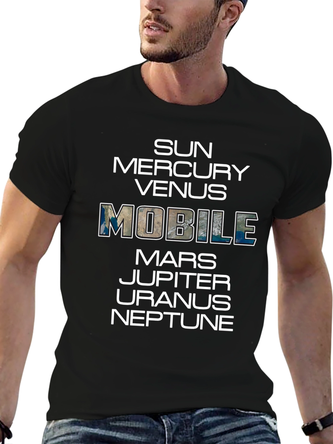 Planets Graphic T-Shirt Space Mobile Funny Tee
