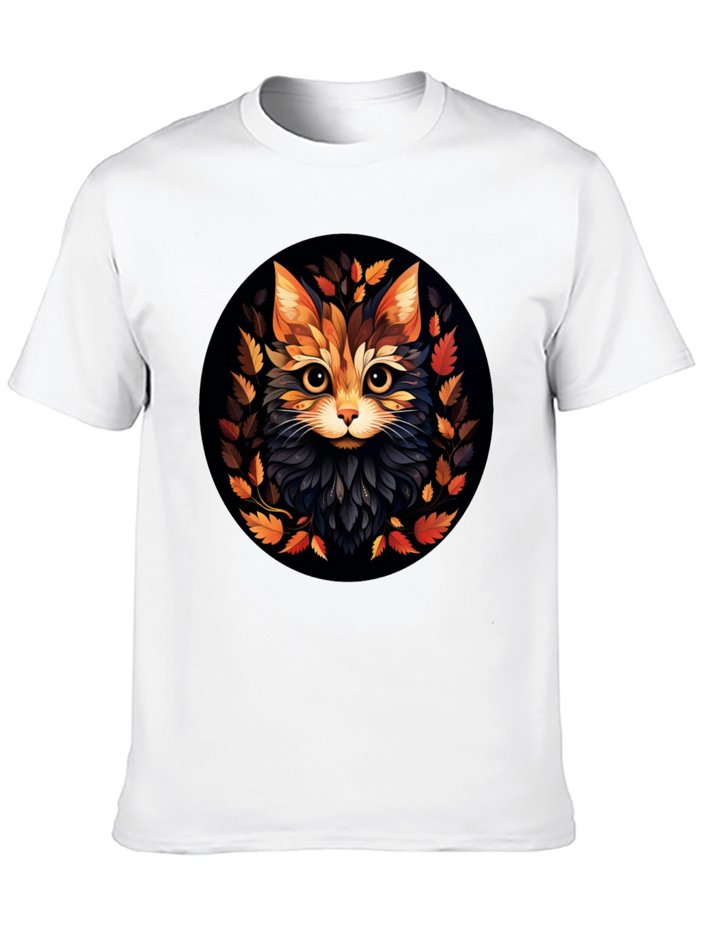 Stylish Cat Art Black T-Shirt