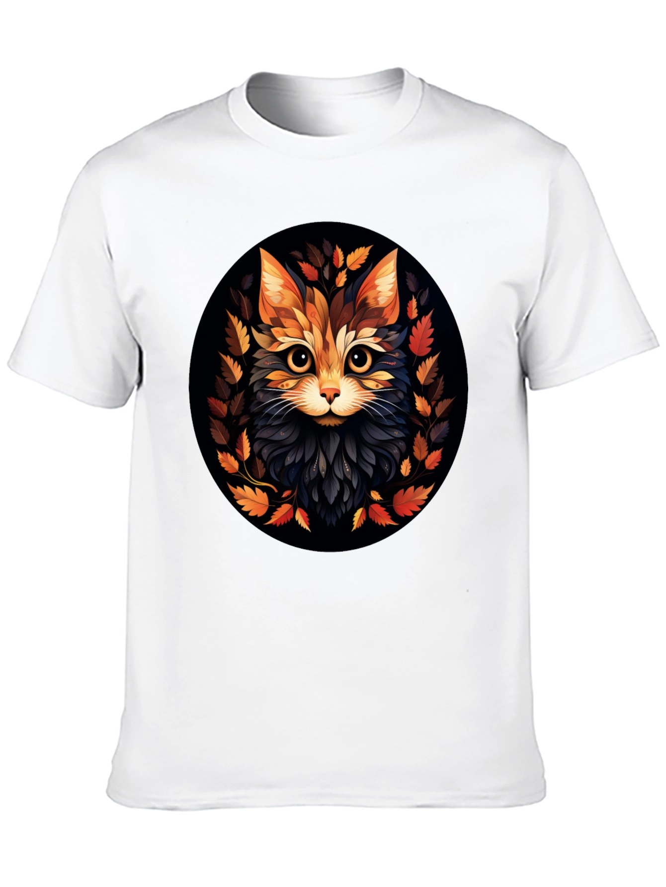 Stylish Cat Art Black T-Shirt