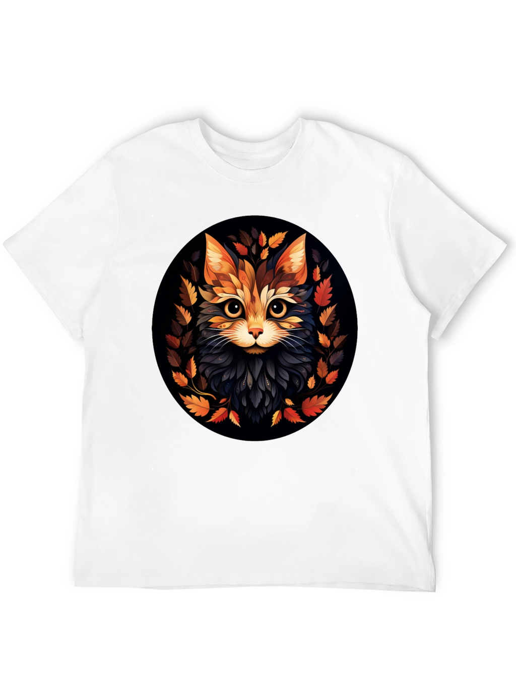 Stylish Cat Art Black T-Shirt